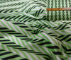 Green ~ Black ~ White Fine Dogs-Tooth Check Silk fabric