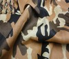 braun~schwarz~beige 100% Leinen Camouflage Stoff Meterware
