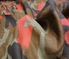 braun~beige~rot 100% Leinen Camouflage Stoff Meterware Stoffe
