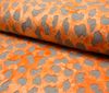 Orange~;grau Stretch Doppel Single Jersey Stoff Tie-Dye Optik