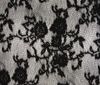 Black Beautiful lace fabric flocked roses pattern
